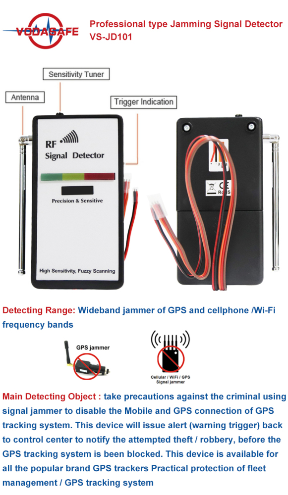 High-Sensitivity GPS Jamming Signal Detector with Wired Connection on Vehicle Anti - GPS Jamming Detector