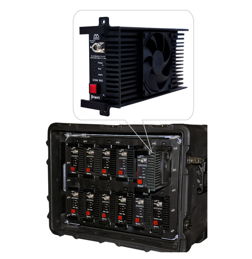 Customizable Frequency Sz Vodasafe Vehicle Signal Jammer 12 Band Pelican Case Portable High Power Signal Jammer