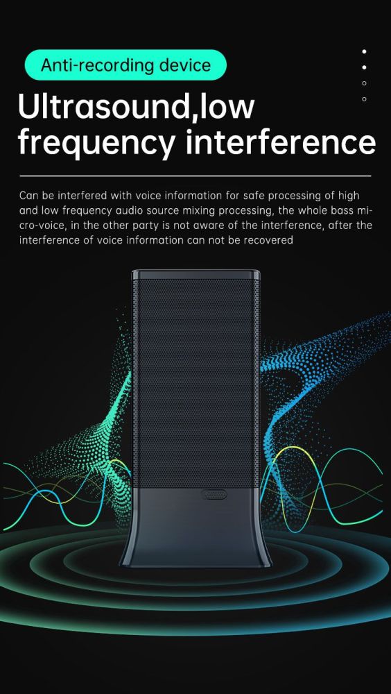 Vodasafe Aj12 Anti-Recording Blocker 360° Protection Against Spy Pens Hidden Cameras Phone Recording Audio Jammer