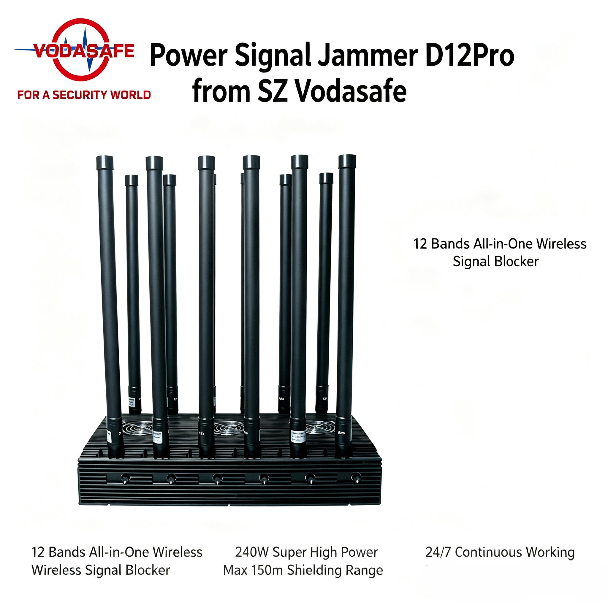 Vehicle Mounted Signal Jammer D12Pro from vodasafe