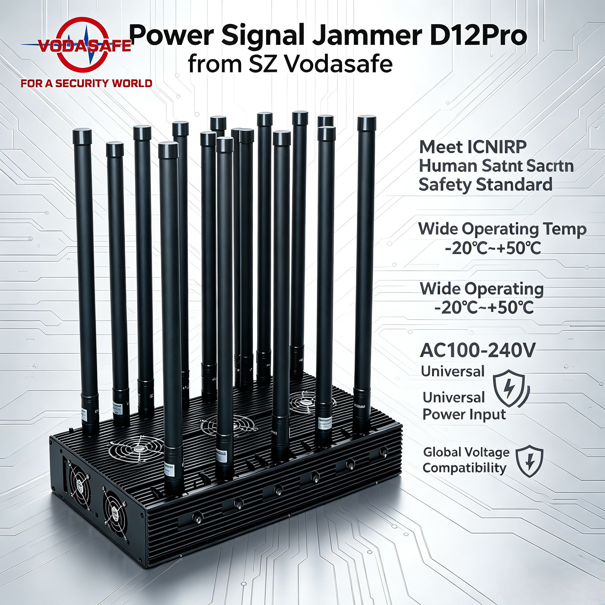 High Power Cell Phone Jammer D12Pro from vodasafe