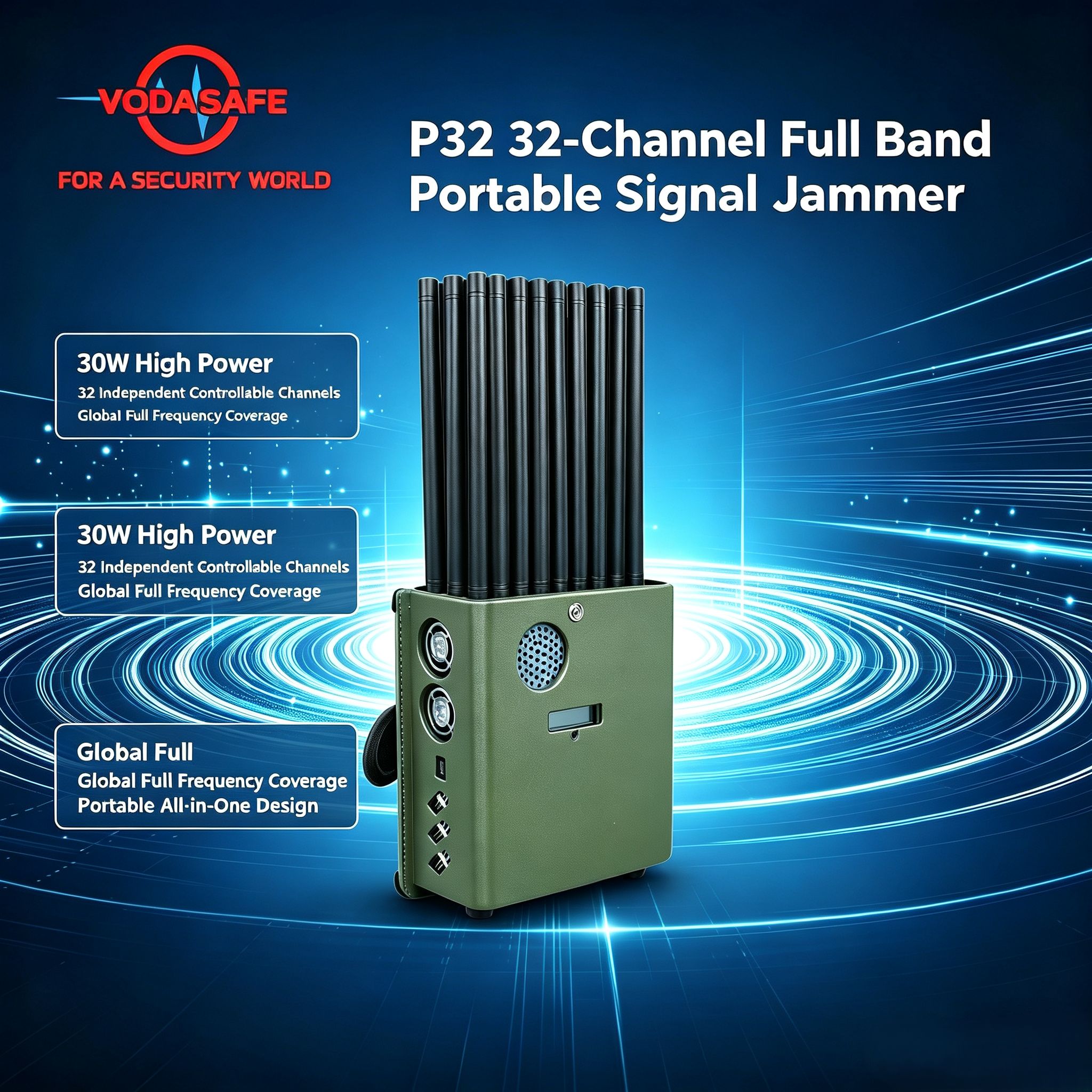 32 Channel All-in-one Cell Phone Jammer P32 from vodasafe