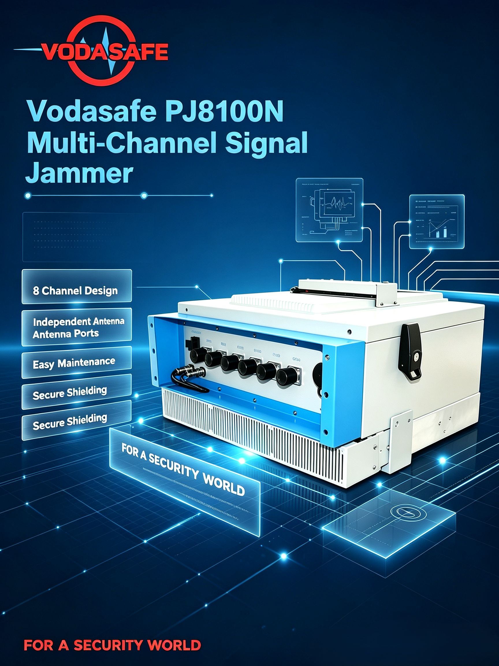 High Power Prison Signal Jammer PJ8100N from vodasafe