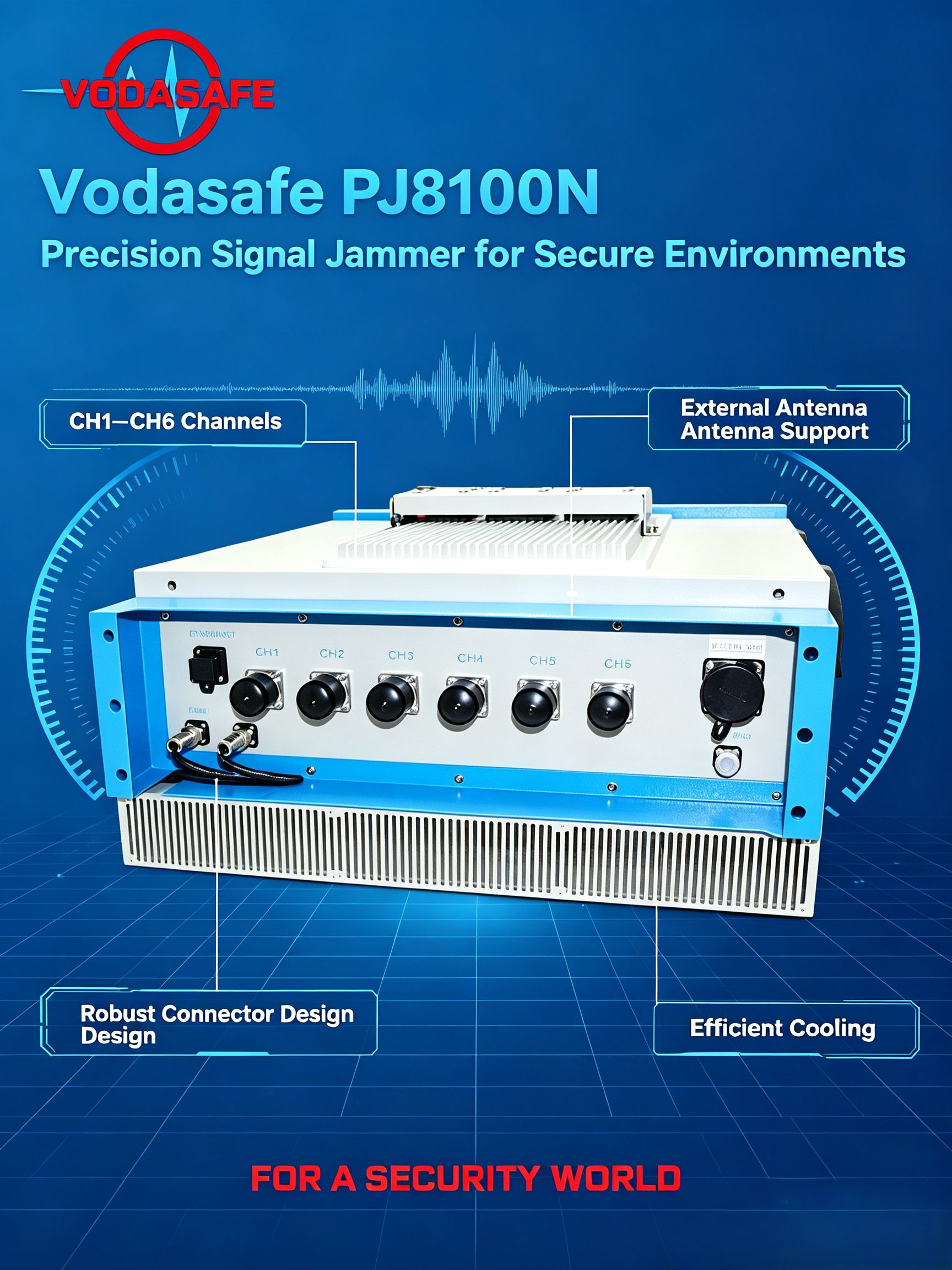High Power RF Signal Jammer PJ8100N from vodasafe