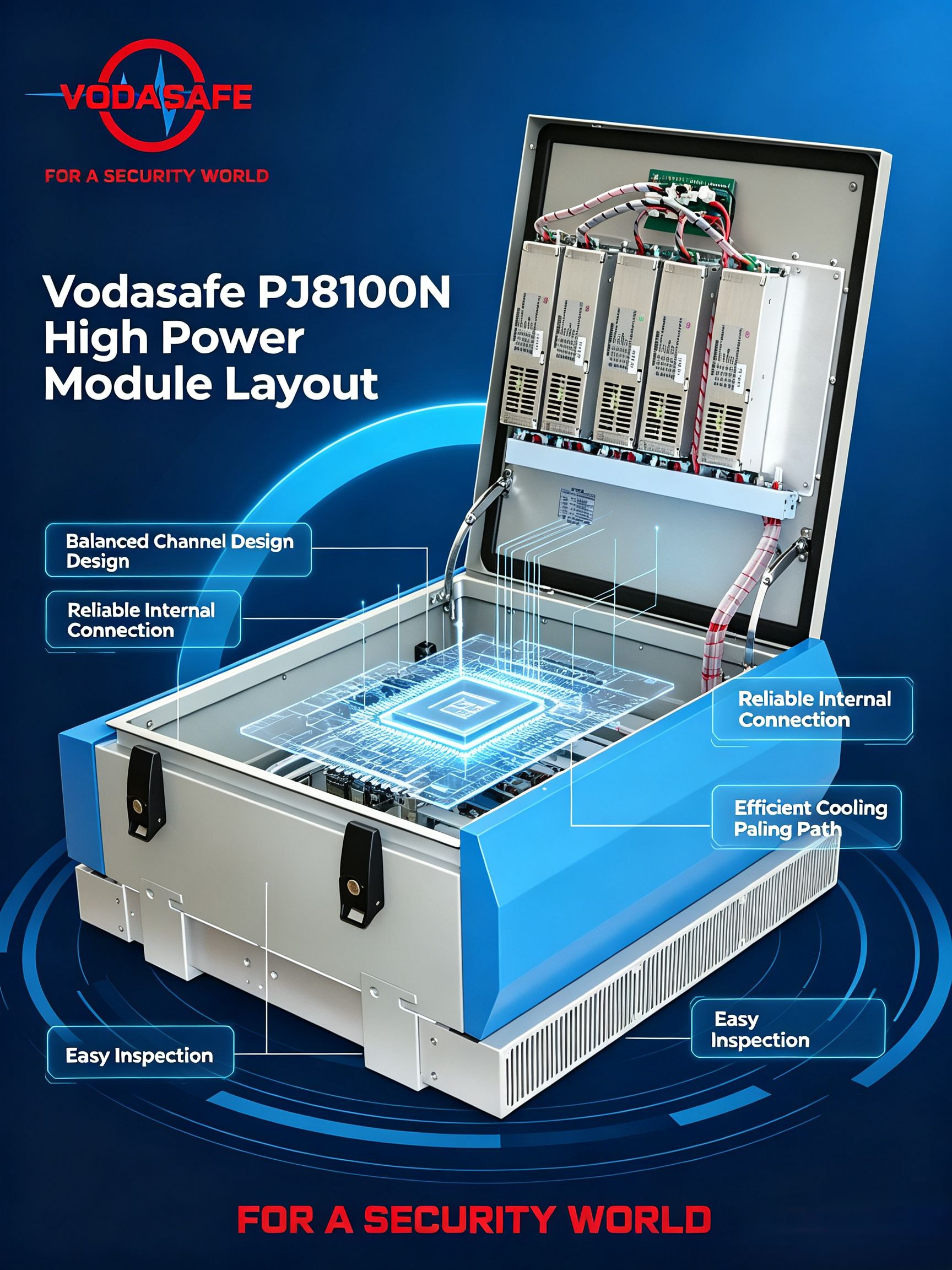 100W High Power RF Signal Jammer PJ8100N from vodasafe