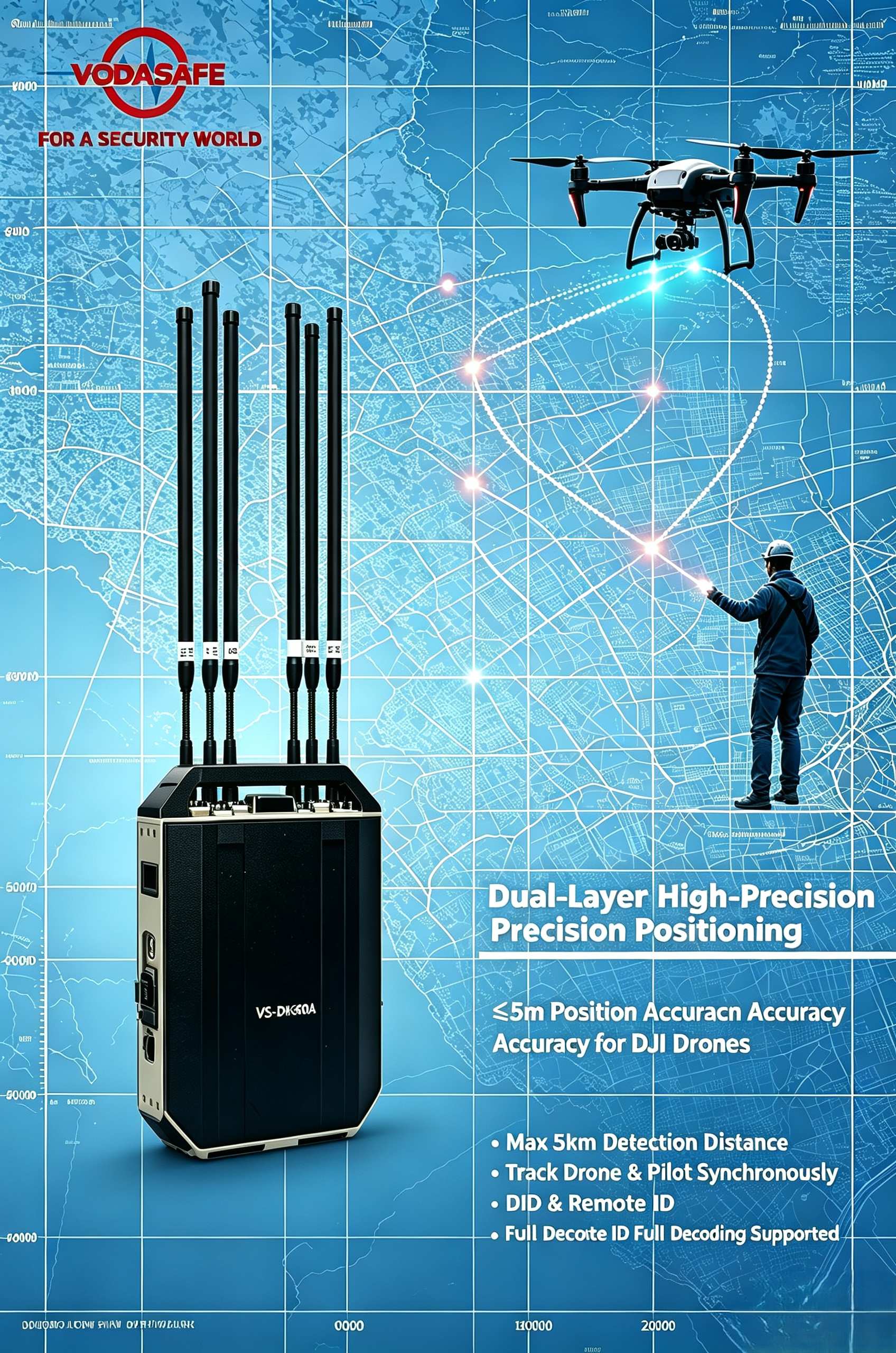Backpack Portable Anti-Drone System vs-dr600A from vodasafe