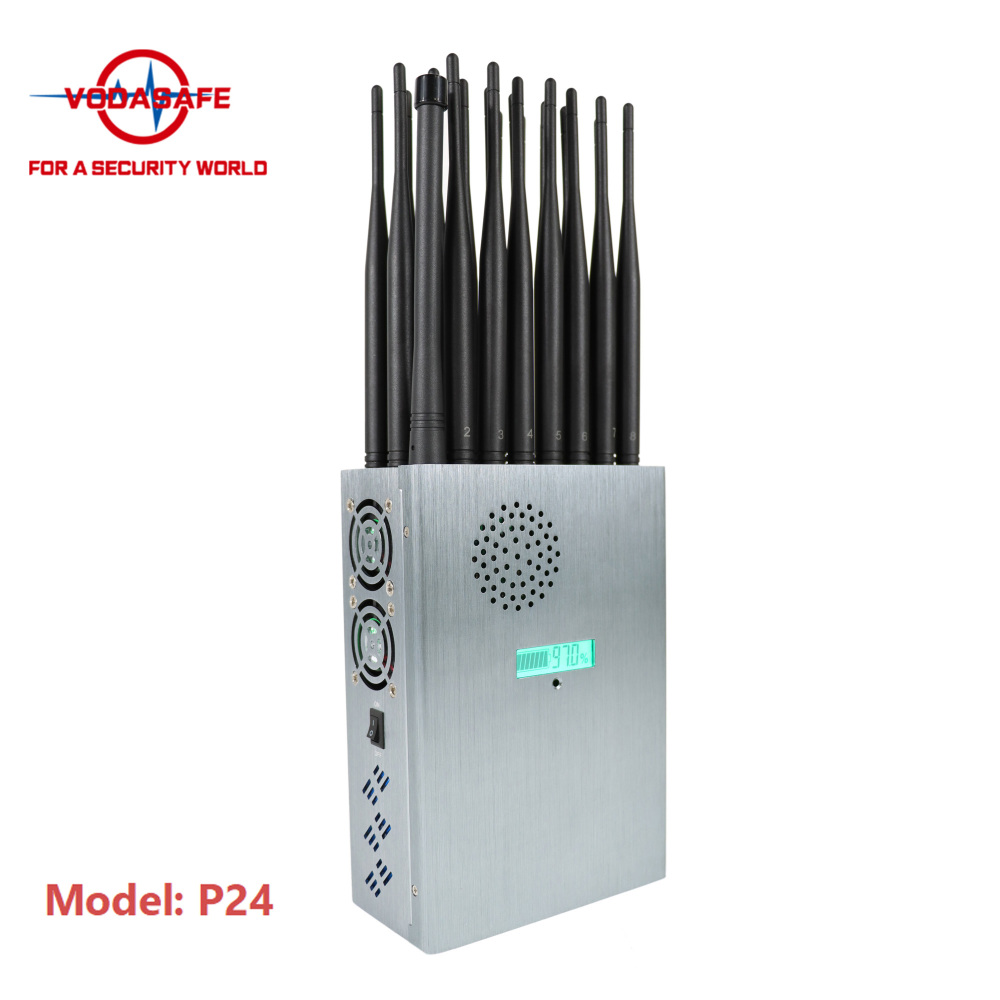 Portable Sz Vodasafe P24 24-Antenna 2g-5g Cell Phone Jammer for Indoor & Outdoor Use Portable 24 Bands Signal Jammer 24W