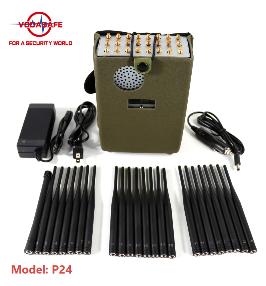 Portable Sz Vodasafe P24 24-Antenna 2g-5g Cell Phone Jammer for Indoor & Outdoor Use Portable 24 Bands Signal Jammer 24W