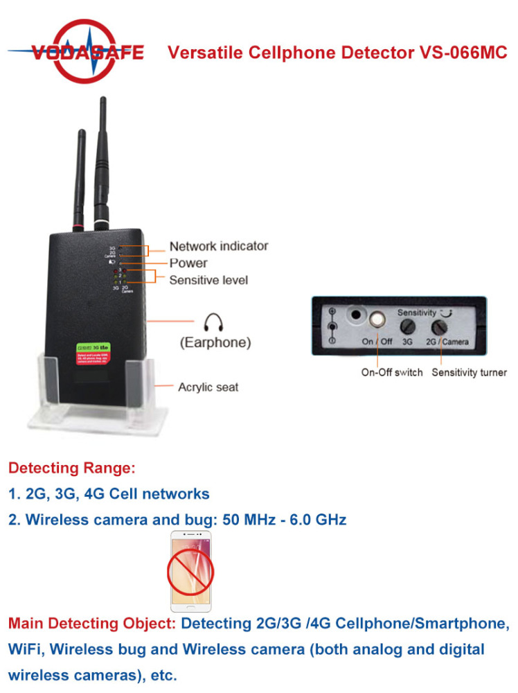 Detect GSM Phone/Wireless Bug/Wireless Camera Professional RF Detector: Ultra-Sensitive Camera & Reliable Cell Signal Locator