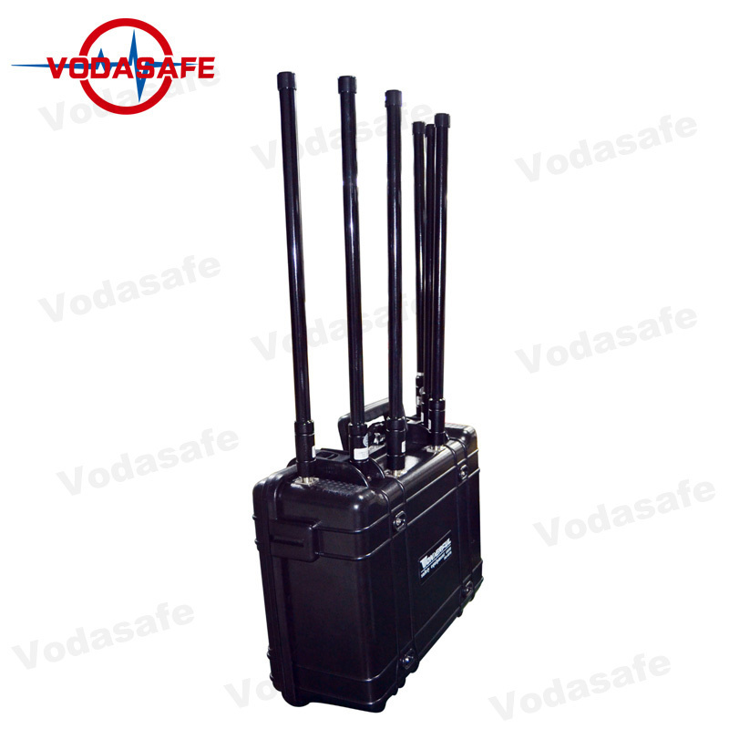 With 5dbi FRP Antennas Anti Drone System Jamming Up to 6 Wireless Signals 500 M Jamming Drone Signal Jammer Vodasafe DJPL6