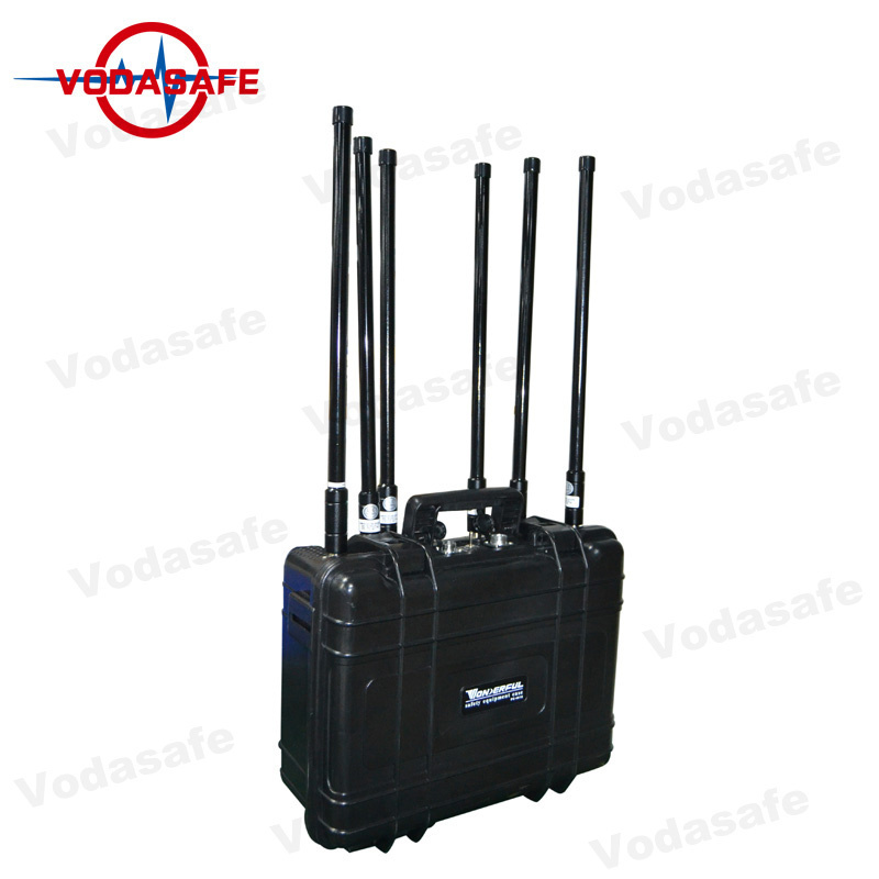 With 5dbi FRP Antennas Anti Drone System Jamming Up to 6 Wireless Signals 500 M Jamming Drone Signal Jammer Vodasafe DJPL6
