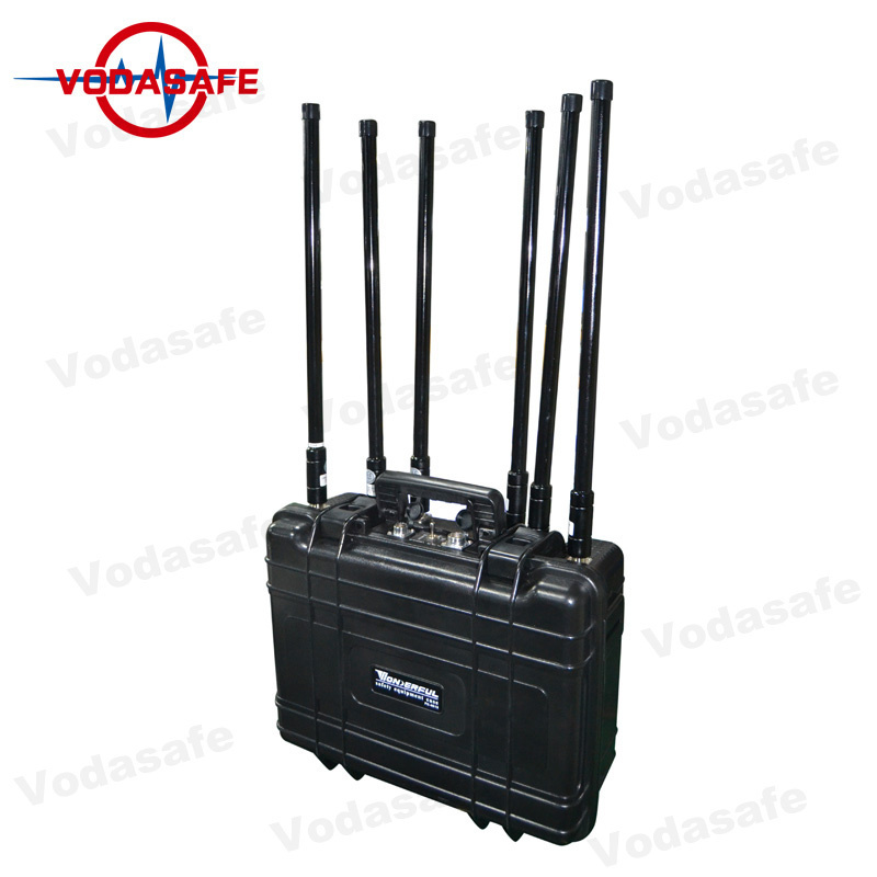 With 5dbi FRP Antennas Anti Drone System Jamming Up to 6 Wireless Signals 500 M Jamming Drone Signal Jammer Vodasafe DJPL6