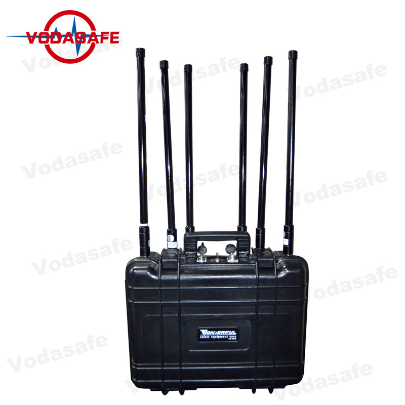 With 5dbi FRP Antennas Anti Drone System Jamming Up to 6 Wireless Signals 500 M Jamming Drone Signal Jammer Vodasafe DJPL6