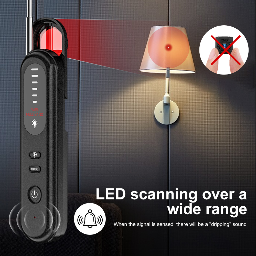 Advanced 2.4G Signal Detector & High-Sensitivity Infrared Camera Scanner Hidden Camera Detector for Hotel