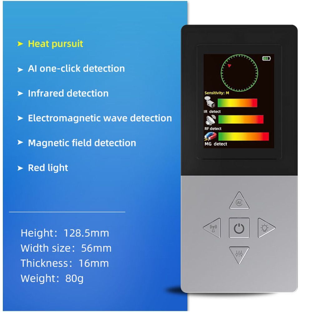 Advanced One-Click Camera Detection Device with Ai Technology High-Speed RF Signal Detector & Infrared-Enhanced Spy Camera Finder