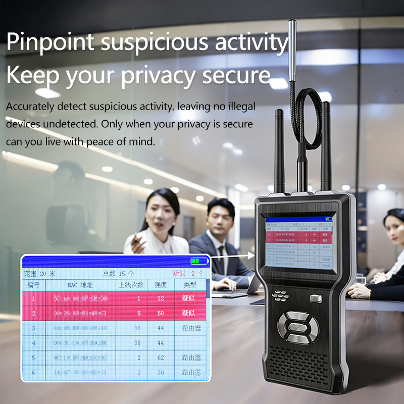 Multi-Functional Wireless Signal Analyze Detects 2.4G/5g WiFi GPS Trackers & Broadband Signals (10MHz-6GHz) with Blocking Function