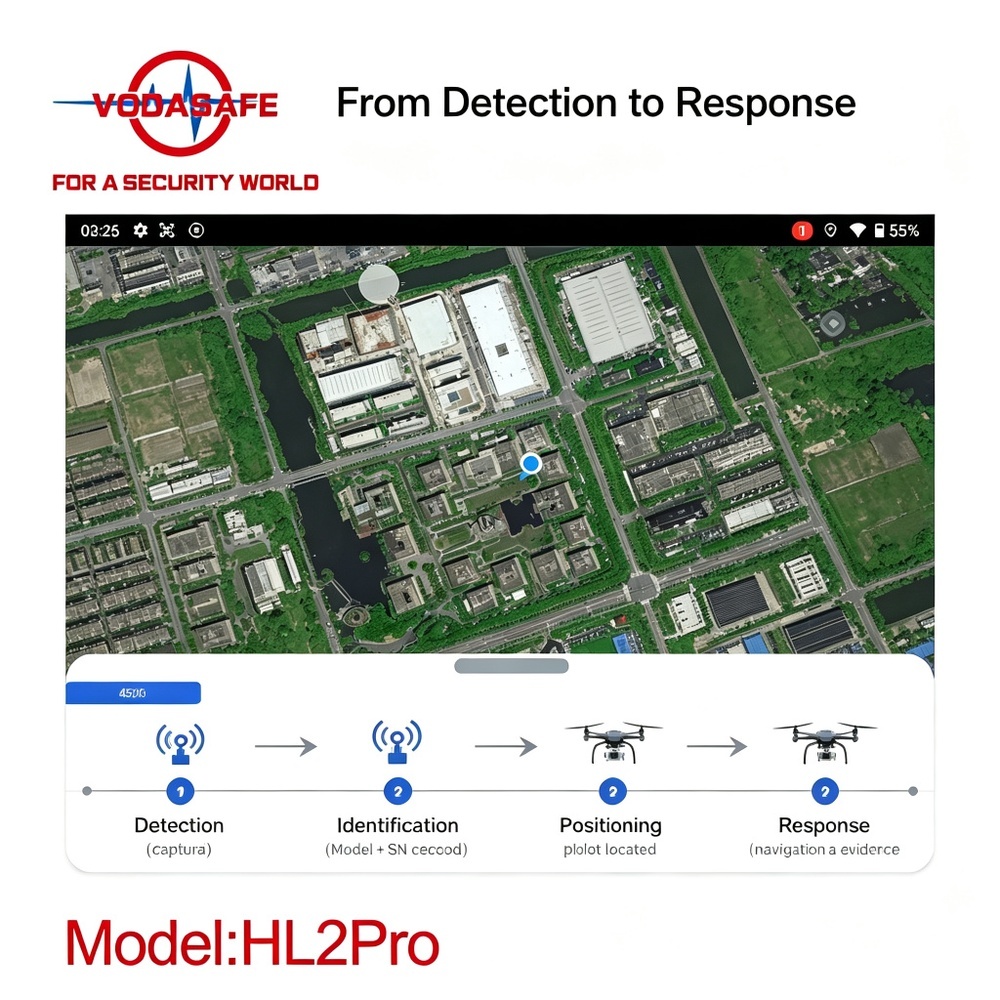 Vodasafe VS-HL2Pro Handheld Portable Drone Detector & Full-Spectrum 100MHz-6GHz Drone Detection System