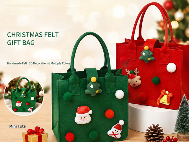 Custom Christmas gift felt bag,felt tote bag for kids with handle,NaBaiYu,Custom Christmas gift felt bag,felt tote bag for kids with handle