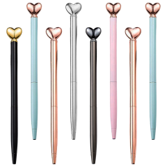 Promotional Personalized Logo Heart Shaped Pens for Gifts Black Ink Retractable Metal Decorative Cute Pens,NaBaiYu,Promotional Personalized Logo Heart Shaped Pens for Gifts Black Ink Retractable Metal Decorative Cute Pens