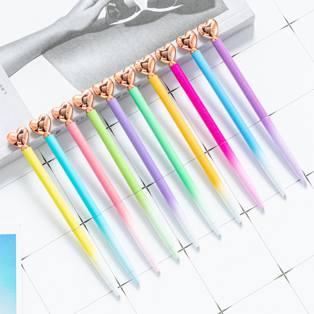 Promotional Personalized Logo Heart Shaped Pens for Gifts Black Ink Retractable Metal Decorative Cute Pens,NaBaiYu,Promotional Personalized Logo Heart Shaped Pens for Gifts Black Ink Retractable Metal Decorative Cute Pens
