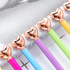 Promotional Personalized Logo Heart Shaped Pens for Gifts Black Ink Retractable Metal Decorative Cute Pens,NaBaiYu,Promotional Personalized Logo Heart Shaped Pens for Gifts Black Ink Retractable Metal Decorative Cute Pens