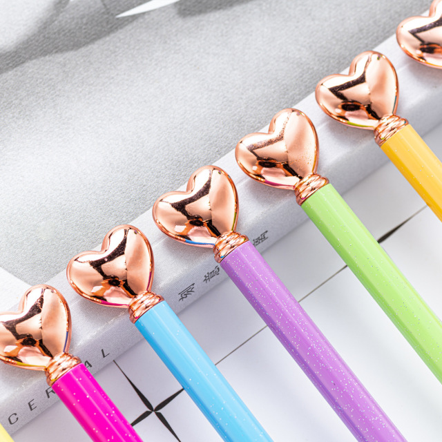 Promotional Personalized Logo Heart Shaped Pens for Gifts Black Ink Retractable Metal Decorative Cute Pens,NaBaiYu,Promotional Personalized Logo Heart Shaped Pens for Gifts Black Ink Retractable Metal Decorative Cute Pens