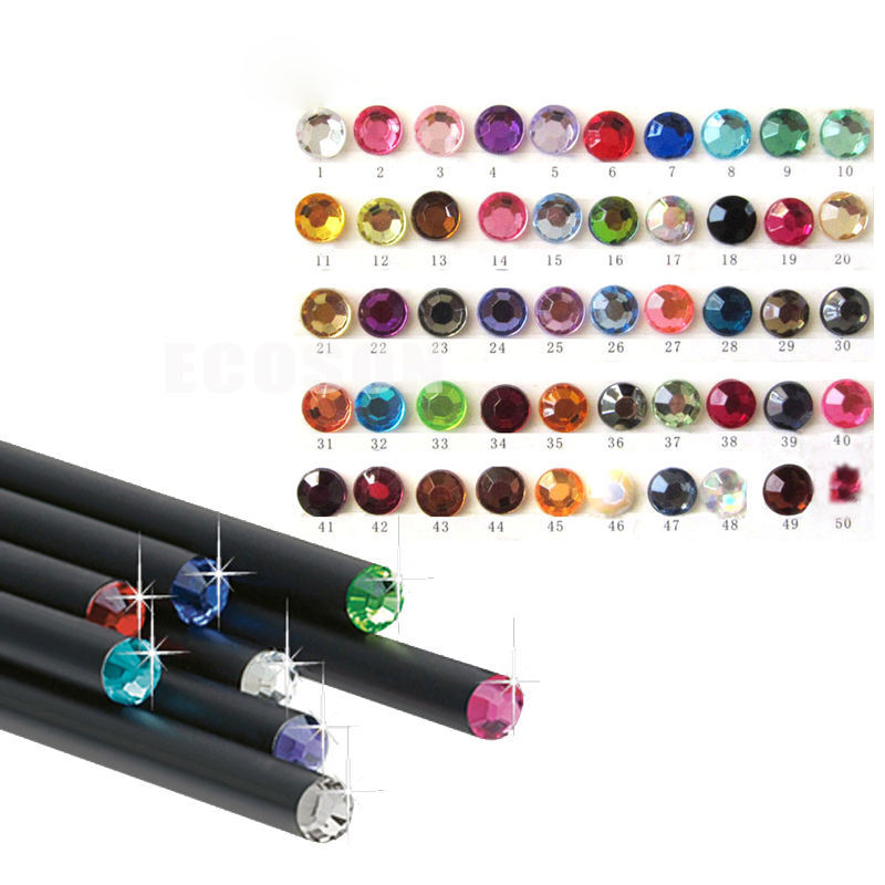 Custom Logo Black Wooden Crystal Pencil HB Pencil with Diamond,NaBaiYu,Custom Logo Black Wooden Crystal Pencil HB Pencil with Diamond