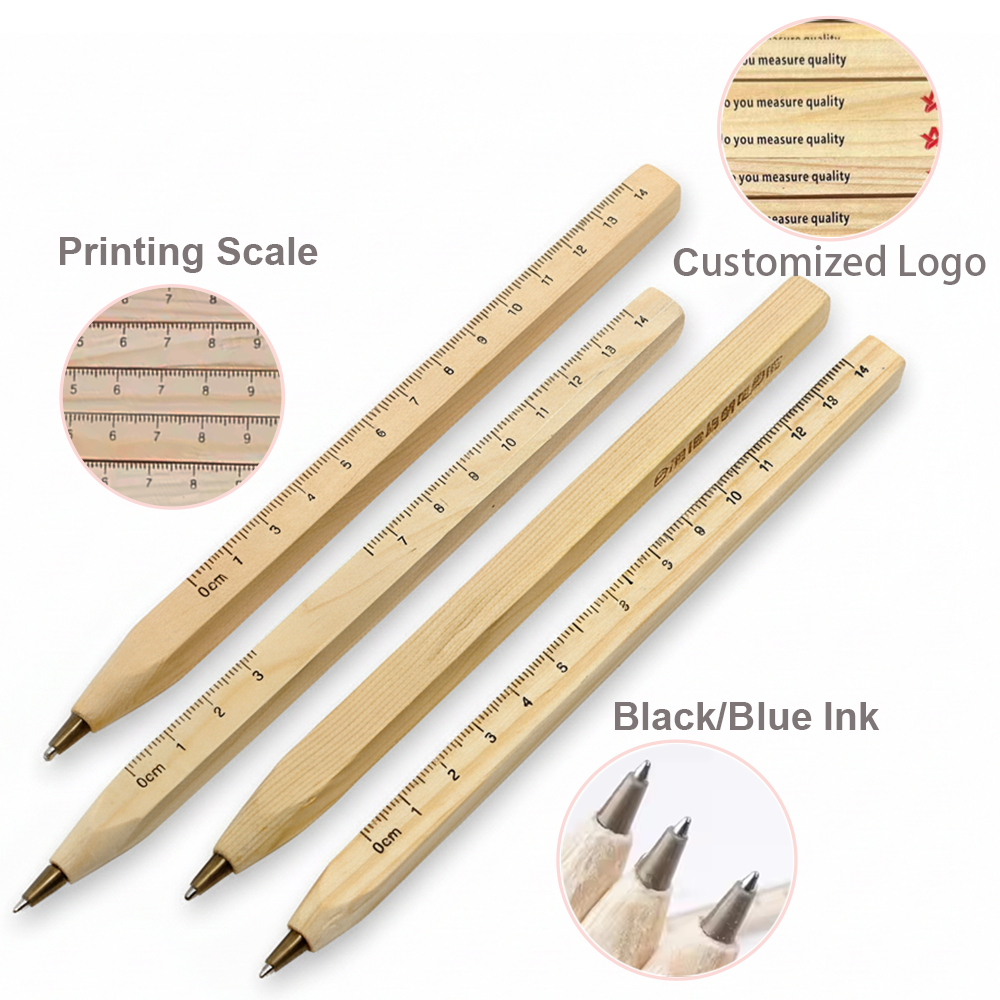 Eco-friendly Wooden Pen Naturally Degradable Solid Wood Ballpoint Pen with Ruler,NaBaiYu,Eco-friendly Wooden Pen Naturally Degradable Solid Wood Ballpoint Pen with Ruler