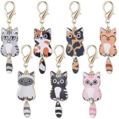 Cute Lovely Enamel Pet Lucky Cat Cartoon Metal Tail Cat Kitten Keyring for Earphone Case Phone Bag Charm,NaBaiYu,Cute Lovely Enamel Pet Lucky Cat Cartoon Metal Tail Cat Kitten Keyring for Earphone Case Phone Bag Charm