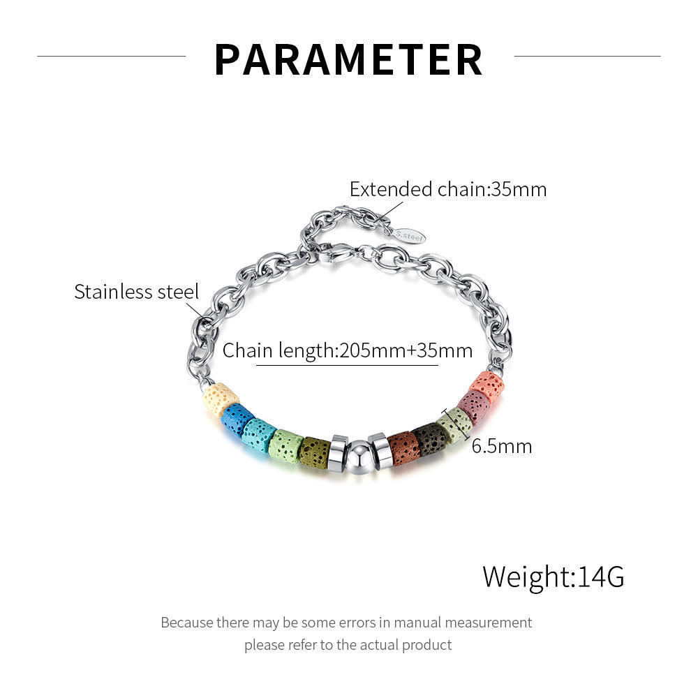 New Trend Natural Volcanic Stone Bracelet Stainless Steel Jewelry Chain for Women and Men,NaBaiYu,New Trend Natural Volcanic Stone Bracelet Stainless Steel Jewelry Chain for Women and Men