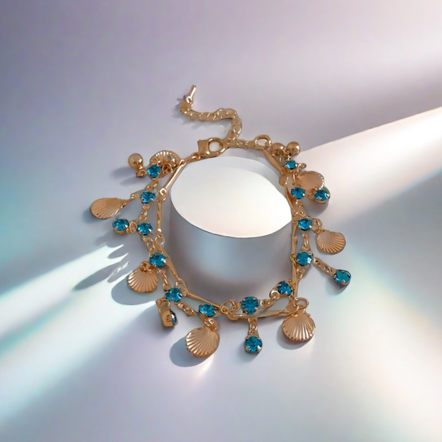 Bohemian Style Trendy Double-Layer Shell Zircon Beads Necklace Adjustable Bracelet for Women Fashion Jewelry,NaBaiYu,Bohemian Style Trendy Double-Layer Shell Zircon Beads Necklace Adjustable Bracelet for Women Fashion Jewelry