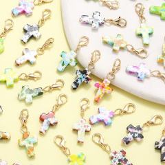 Fashion Cross Keychain DIY Charms for Jewelry Making Custom Resin Keychain Bag Decoration Faith Crucifix Pendant Purse Accessory Gift,NaBaiYu,Fashion Cross Keychain DIY Charms for Jewelry Making Custom Resin Keychain Bag Decoration Faith Crucifix Pendant Purse Accessory Gift