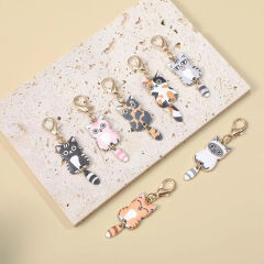 Cute Lovely Enamel Pet Lucky Cat Cartoon Metal Tail Cat Kitten Keyring for Earphone Case Phone Bag Charm,NaBaiYu,Cute Lovely Enamel Pet Lucky Cat Cartoon Metal Tail Cat Kitten Keyring for Earphone Case Phone Bag Charm