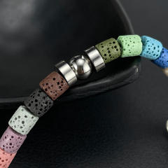 New Trend Natural Volcanic Stone Bracelet Stainless Steel Jewelry Chain for Women and Men,NaBaiYu,New Trend Natural Volcanic Stone Bracelet Stainless Steel Jewelry Chain for Women and Men