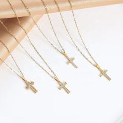Religious Jewelry Micro Inlay Zircon Pendant Necklace Stainless Steel Waterproof  Cross Pendant Necklace,NaBaiYu,Religious Jewelry Micro Inlay Zircon Pendant Necklace Stainless Steel Waterproof  Cross Pendant Necklace