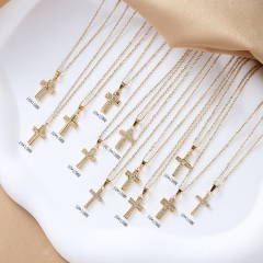 Religious Jewelry Micro Inlay Zircon Pendant Necklace Stainless Steel Waterproof  Cross Pendant Necklace,NaBaiYu,Religious Jewelry Micro Inlay Zircon Pendant Necklace Stainless Steel Waterproof  Cross Pendant Necklace