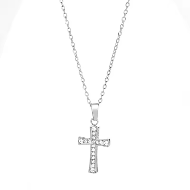 Religious Jewelry Micro Inlay Zircon Pendant Necklace Stainless Steel Waterproof  Cross Pendant Necklace,NaBaiYu,Religious Jewelry Micro Inlay Zircon Pendant Necklace Stainless Steel Waterproof  Cross Pendant Necklace