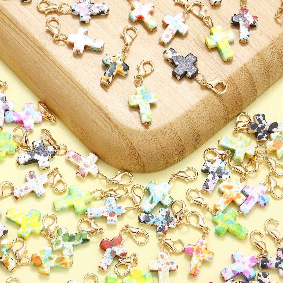 Fashion Cross Keychain DIY Charms for Jewelry Making Custom Resin Keychain Bag Decoration Faith Crucifix Pendant Purse Accessory Gift,NaBaiYu,Fashion Cross Keychain DIY Charms for Jewelry Making Custom Resin Keychain Bag Decoration Faith Crucifix Pendant Purse Accessory Gift