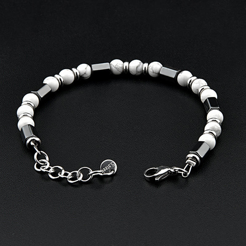 Black Gallstone Stainless Steel Tiger Eye Bead Charm Bracelet for Man,NaBaiYu,Black Gallstone Stainless Steel Tiger Eye Bead Charm Bracelet for Man