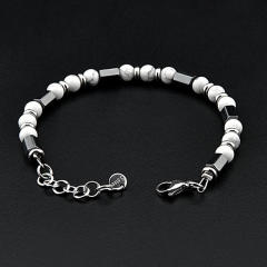 Black Gallstone Stainless Steel Tiger Eye Bead Charm Bracelet for Man,NaBaiYu,Black Gallstone Stainless Steel Tiger Eye Bead Charm Bracelet for Man