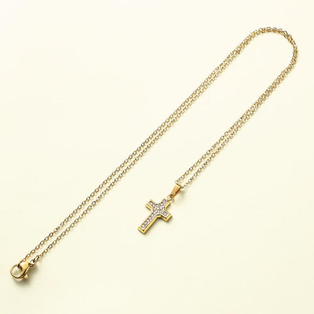 Religious Jewelry Micro Inlay Zircon Pendant Necklace Stainless Steel Waterproof  Cross Pendant Necklace,NaBaiYu,Religious Jewelry Micro Inlay Zircon Pendant Necklace Stainless Steel Waterproof  Cross Pendant Necklace