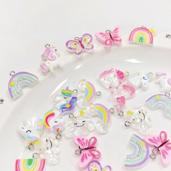 Handmade DIY Pendant Accessories Cartoon Unicorn Rainbow Resin Charm Accessories for Necklace Bracelet,NaBaiYu,Handmade DIY Pendant Accessories Cartoon Unicorn Rainbow Resin Charm Accessories for Necklace Bracelet