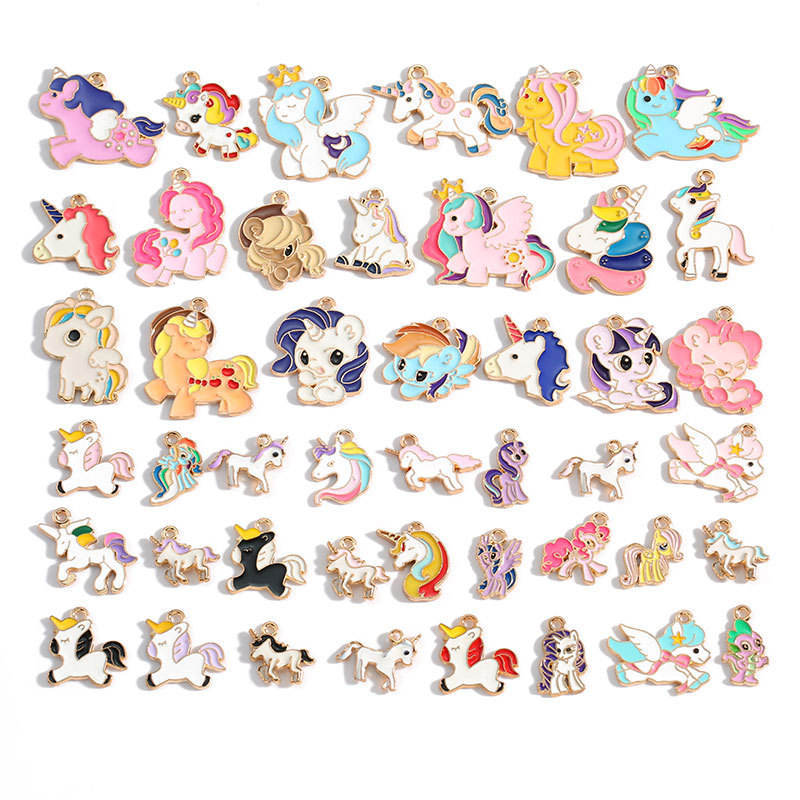 Cartoon Zinc Alloy Jewelry Accessories Unicorn Pendant DIY Bracelet Keychain,NaBaiYu,Cartoon Zinc Alloy Jewelry Accessories Unicorn Pendant DIY Bracelet Keychain