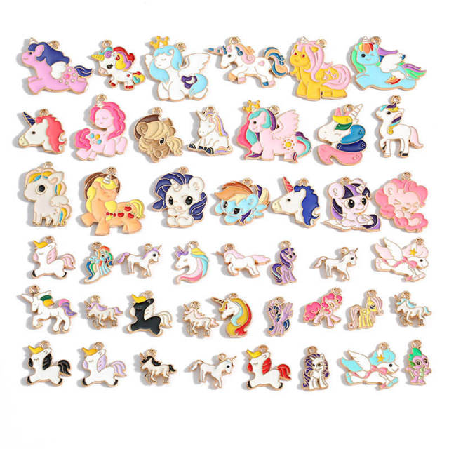 Cartoon Zinc Alloy Jewelry Accessories Unicorn Pendant DIY Bracelet Keychain,NaBaiYu,Cartoon Zinc Alloy Jewelry Accessories Unicorn Pendant DIY Bracelet Keychain
