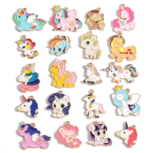 Cartoon Zinc Alloy Jewelry Accessories Unicorn Pendant DIY Bracelet Keychain,NaBaiYu,Cartoon Zinc Alloy Jewelry Accessories Unicorn Pendant DIY Bracelet Keychain