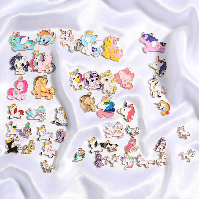 Cartoon Zinc Alloy Jewelry Accessories Unicorn Pendant DIY Bracelet Keychain,NaBaiYu,Cartoon Zinc Alloy Jewelry Accessories Unicorn Pendant DIY Bracelet Keychain