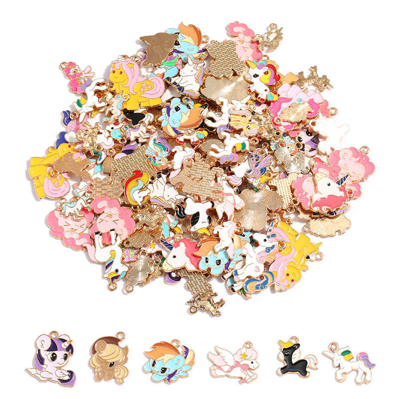 Cartoon Zinc Alloy Jewelry Accessories Unicorn Pendant DIY Bracelet Keychain,NaBaiYu,Cartoon Zinc Alloy Jewelry Accessories Unicorn Pendant DIY Bracelet Keychain