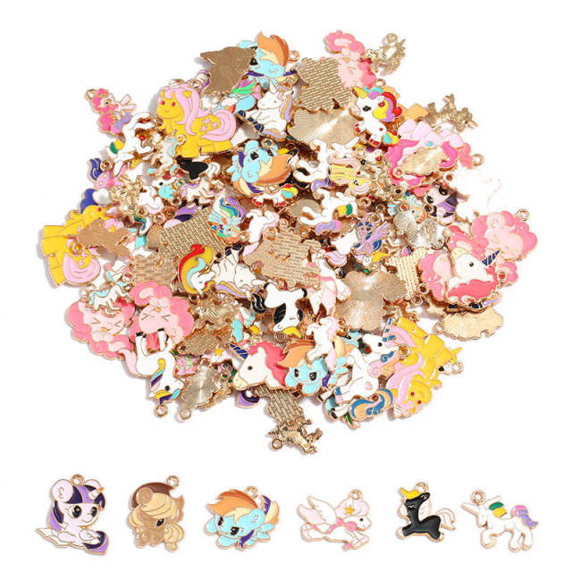 Cartoon Zinc Alloy Jewelry Accessories Unicorn Pendant DIY Bracelet Keychain,NaBaiYu,Cartoon Zinc Alloy Jewelry Accessories Unicorn Pendant DIY Bracelet Keychain