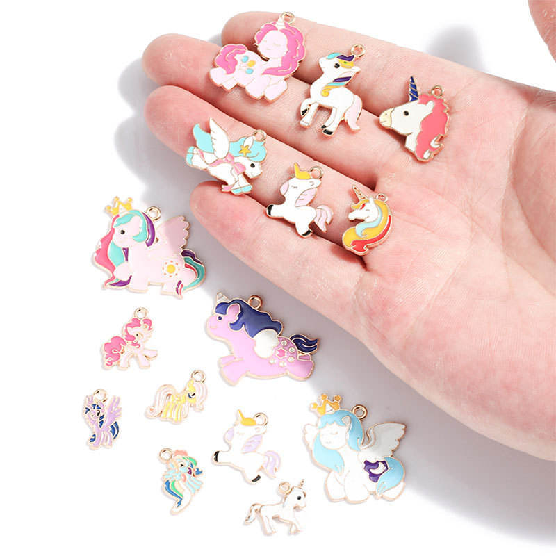 Cartoon Zinc Alloy Jewelry Accessories Unicorn Pendant DIY Bracelet Keychain,NaBaiYu,Cartoon Zinc Alloy Jewelry Accessories Unicorn Pendant DIY Bracelet Keychain
