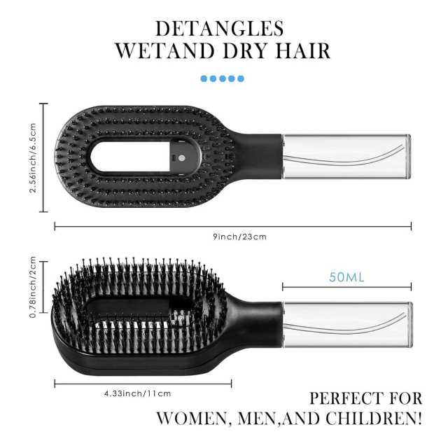 2-in-1 Hair Mist Brush Wet & Dry Detangling Hair Brush Anti-static Comb Spray Comb,NaBaiYu,2-in-1 Hair Mist Brush Wet & Dry Detangling Hair Brush Anti-static Comb Spray Comb